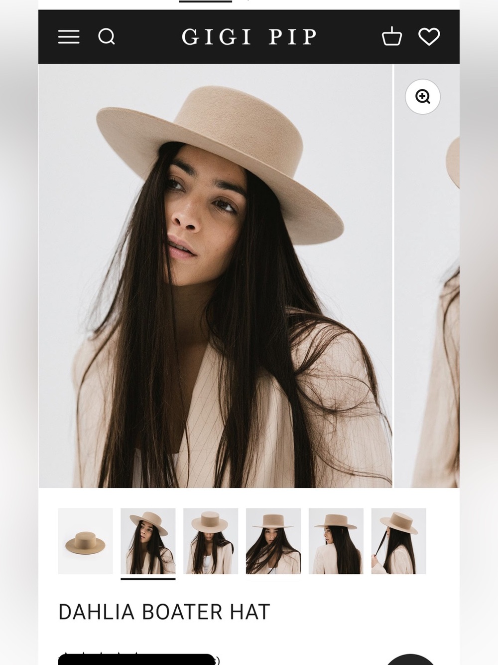 GIGI PIP Dahlia Boater Hat - Tan